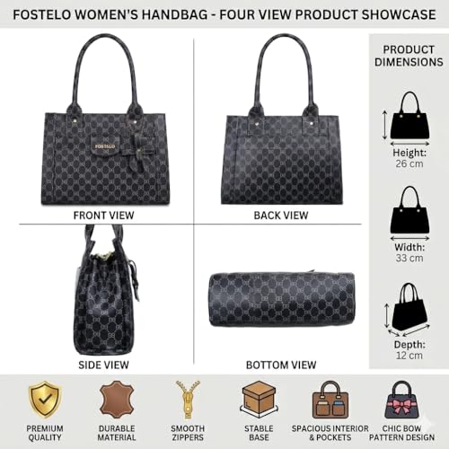 Image of Fostelo Women's Ocean Side Satchel Tote Handbag for Women | Ladies Purse | Stylish Shoulder Bag | Gift For Women