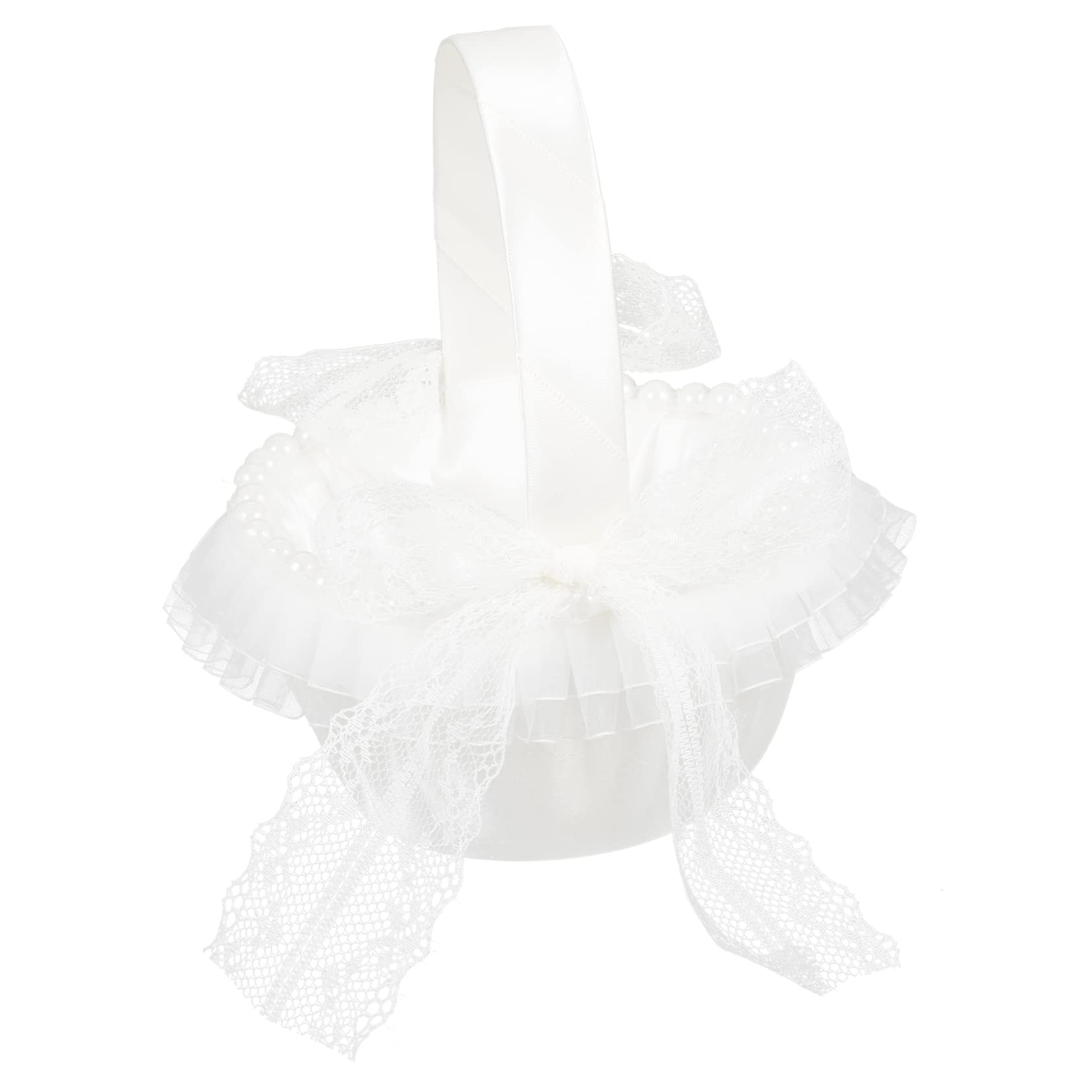 STOBAZA 5stücke Hochzeitsblumenkorb Mit Spitze Und Satin Für Blumenkinder Und Hochzeitszeremonien Eleganter Dekokorb Für Blumen Und Konfetti Für Feiern Und Anlässe