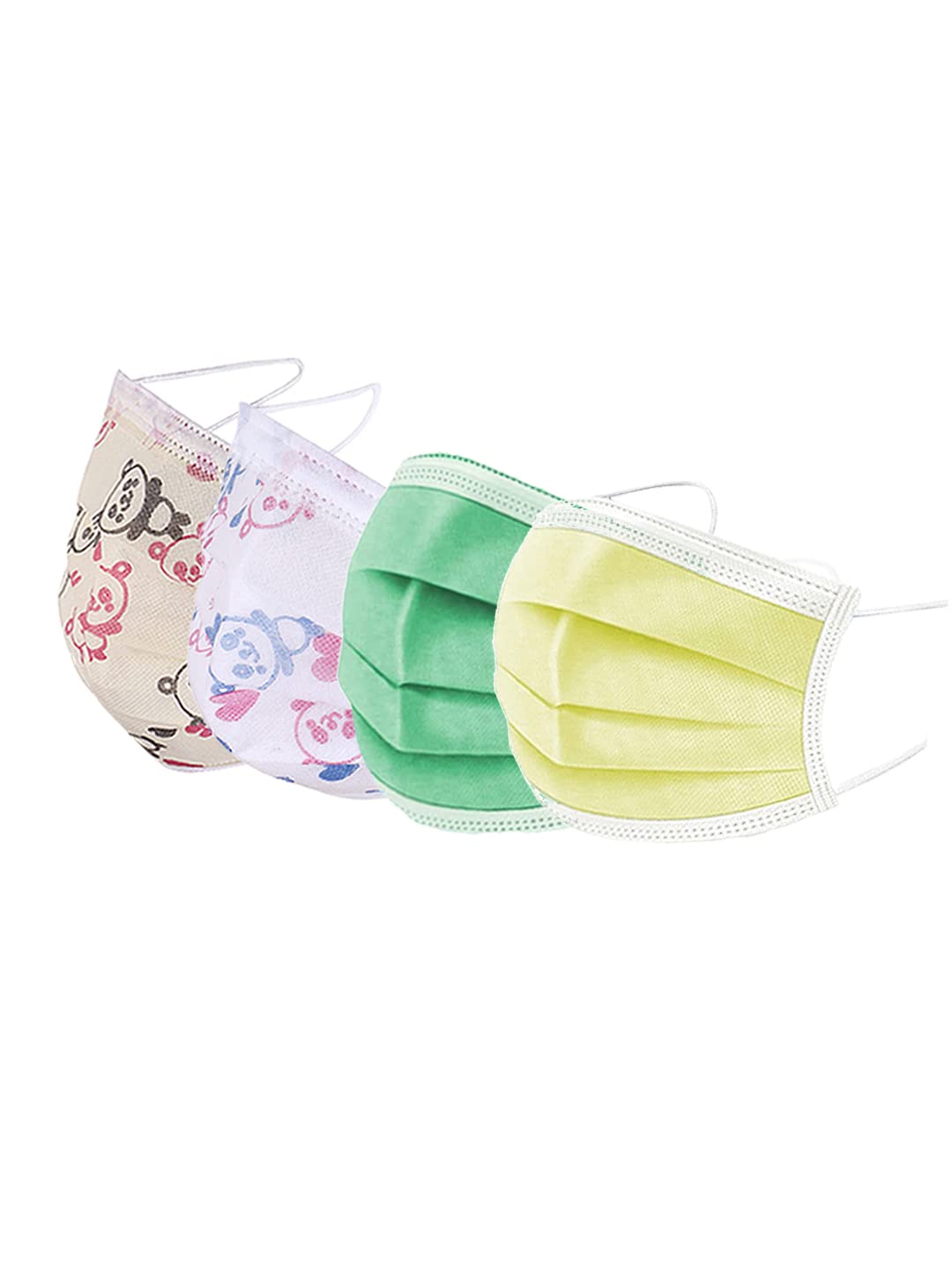 Mango People Kids 3-Ply Disposable Surgical Face Mask, With Adjustable Nose Pin, multi Colors Pack of 1 (100 Count) Kids Face Mask MP-KIDS-Plain & Print (100)_B