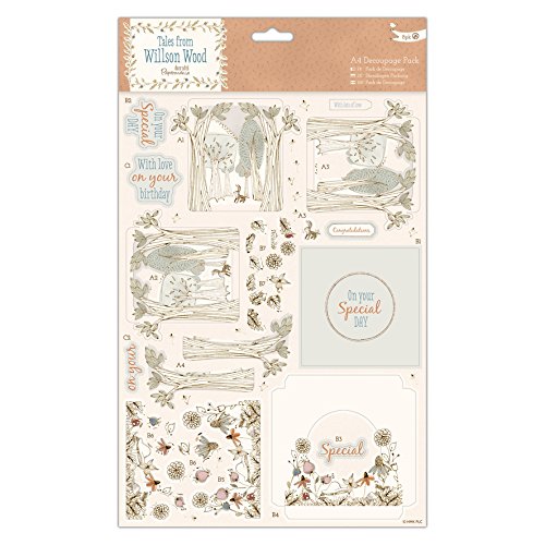 Papermania A4 Decoupage 8 vel Pack Verhalen van Willson Wood Forest Frame