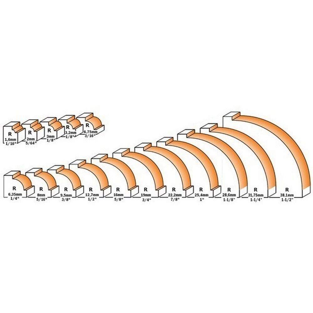 CMT ORANGE TOOLS 938.222.11 Fresa de radio cóncavo