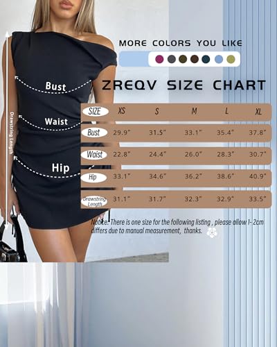 Image of Women's Summer Bodycon Dresses Sexy One Shoulder Side Drawstring Vacation Cocktail Club Party Cute Mini Dress