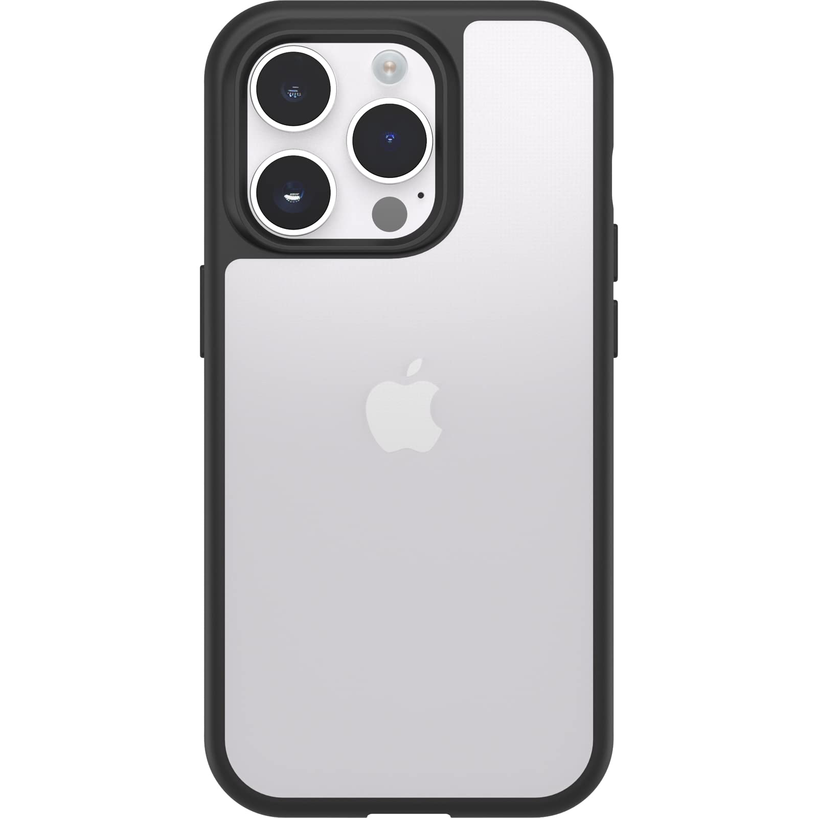 OtterBox Cover per iPhone 14 Pro Sleek, resistente a shock e cadute, testata a norme anti caduta MIL-STD 810G, Protezione Antimicrobica, Trasparente/Nero, Senza Retail Package