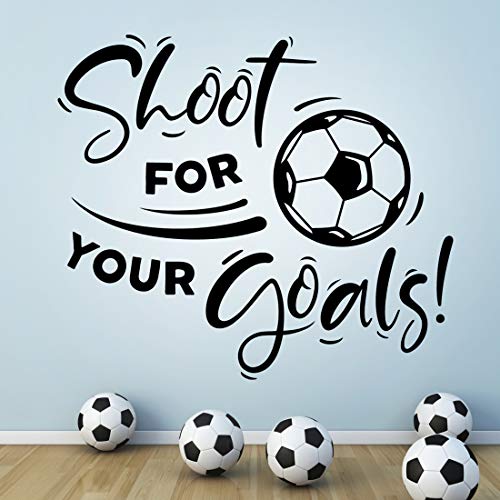 Schieten voor uw doelen Voetbal Muursticker Jongens Muurschildering Behang Woonkamer muurschilderingen Decal Posters Vinyl Kid Poster jongen Stickers Keuken Decor Art Accessoires Muren Decals Tiener slaapkamers Sport Gym