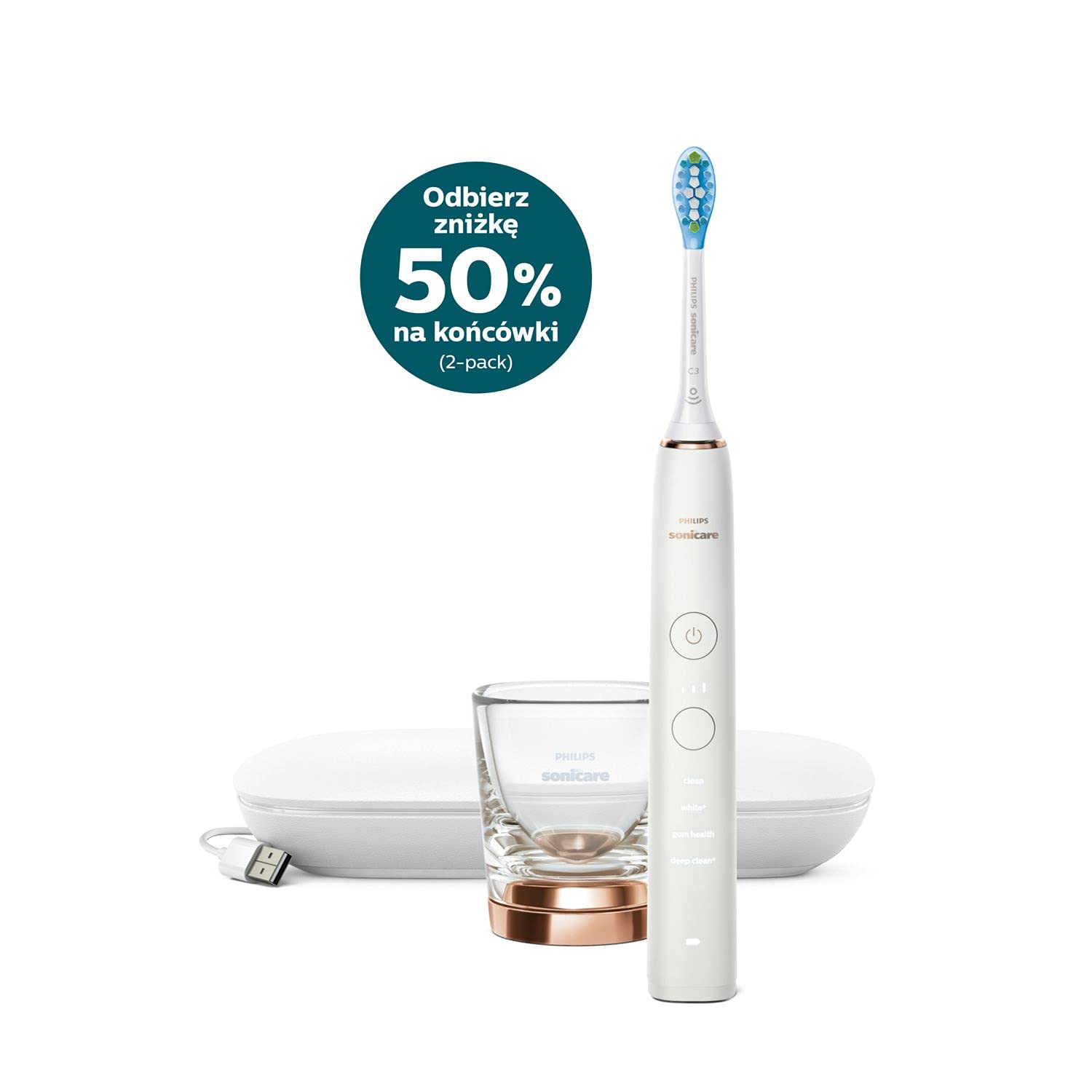 Philips Sonicare Diamond Clean 9000 Spazzolino elettrico Rose Gold