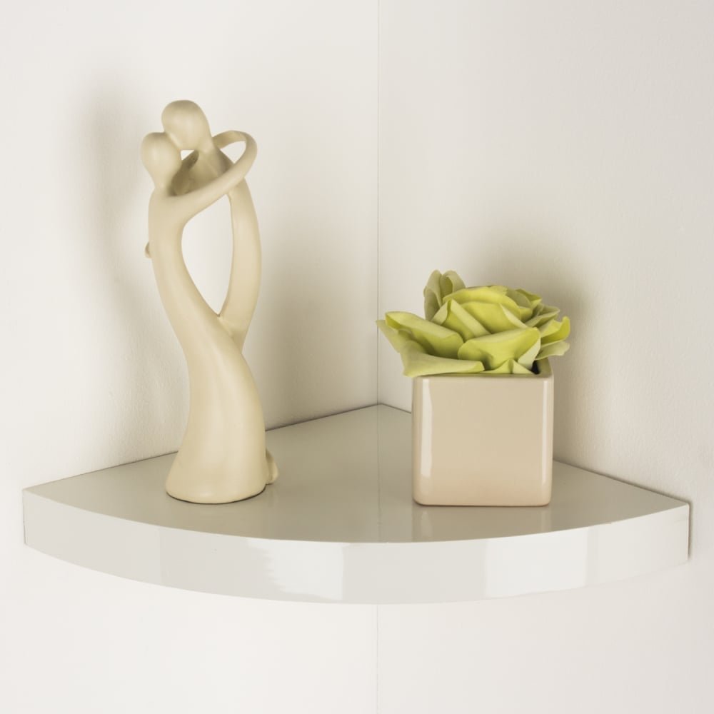 Core Products, Hudson Floating Corner Shelf Kit - Gloss Cream