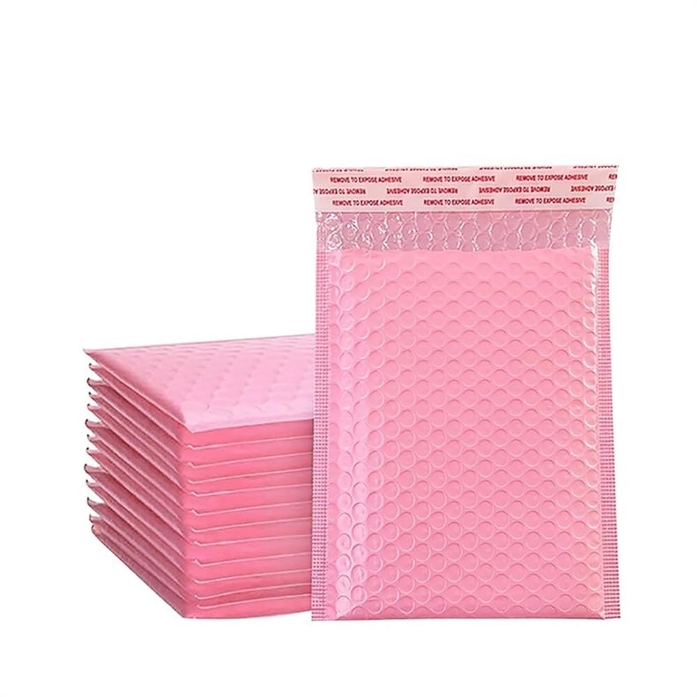 10pcs Large Size Padded Envelopes Poly Bubble Mailer Self Seal Padded Envelopes Gift Bags Packaging Envelope Bags for Book Bubble Mailers(Pink 11x13cm)
