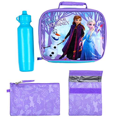 Bioworld Disney Frozen Anna Elsa Olaf Trust Your Journey 5 PC Backpack Set Tote Bag2