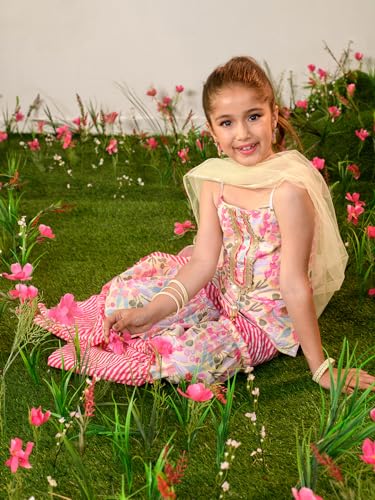 Image of Pspeaches Girls Kurti And Sharara With Dupatta