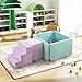 Costzon Toddler Climbing Toys Indoor, 3-in-1 Kids Ball Pit with Suede Fabric Soft Play Set (Balls Not Included) for Inside Crawling Sliding Playing, Foam Climbing Blocks for Toddlers, Lavender & Green
