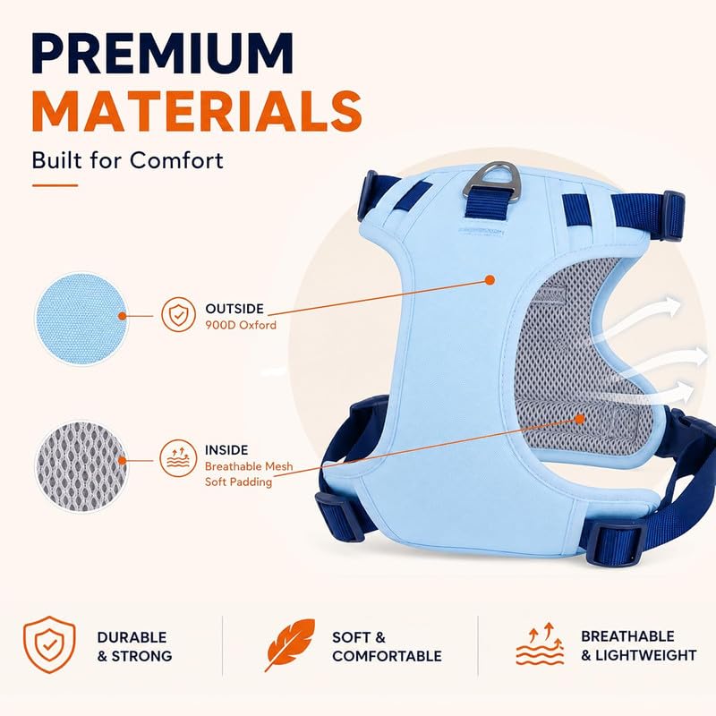 Image of Dog Harness and Leash Set with Collar, No Pull Reflective Pet Vest Harness with Control Handle for Medium Large Dogs Walking and Training