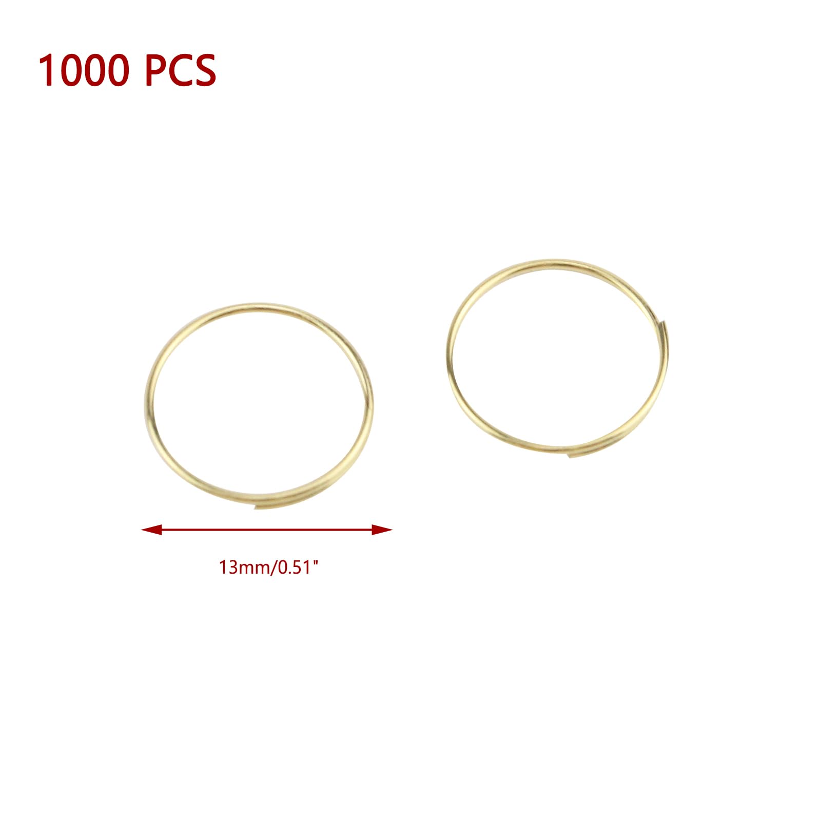 KUMGROT 1000 PCS Crystal Chandeliers Connectors Brass Split Rings 0.5