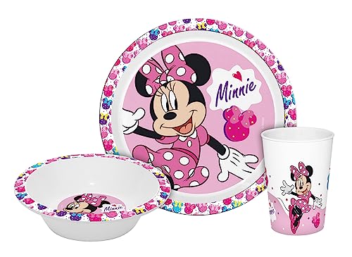 Kindergeschirr Minnie Kids 3teilig PP, Geschirrset, Teller, Schale,...