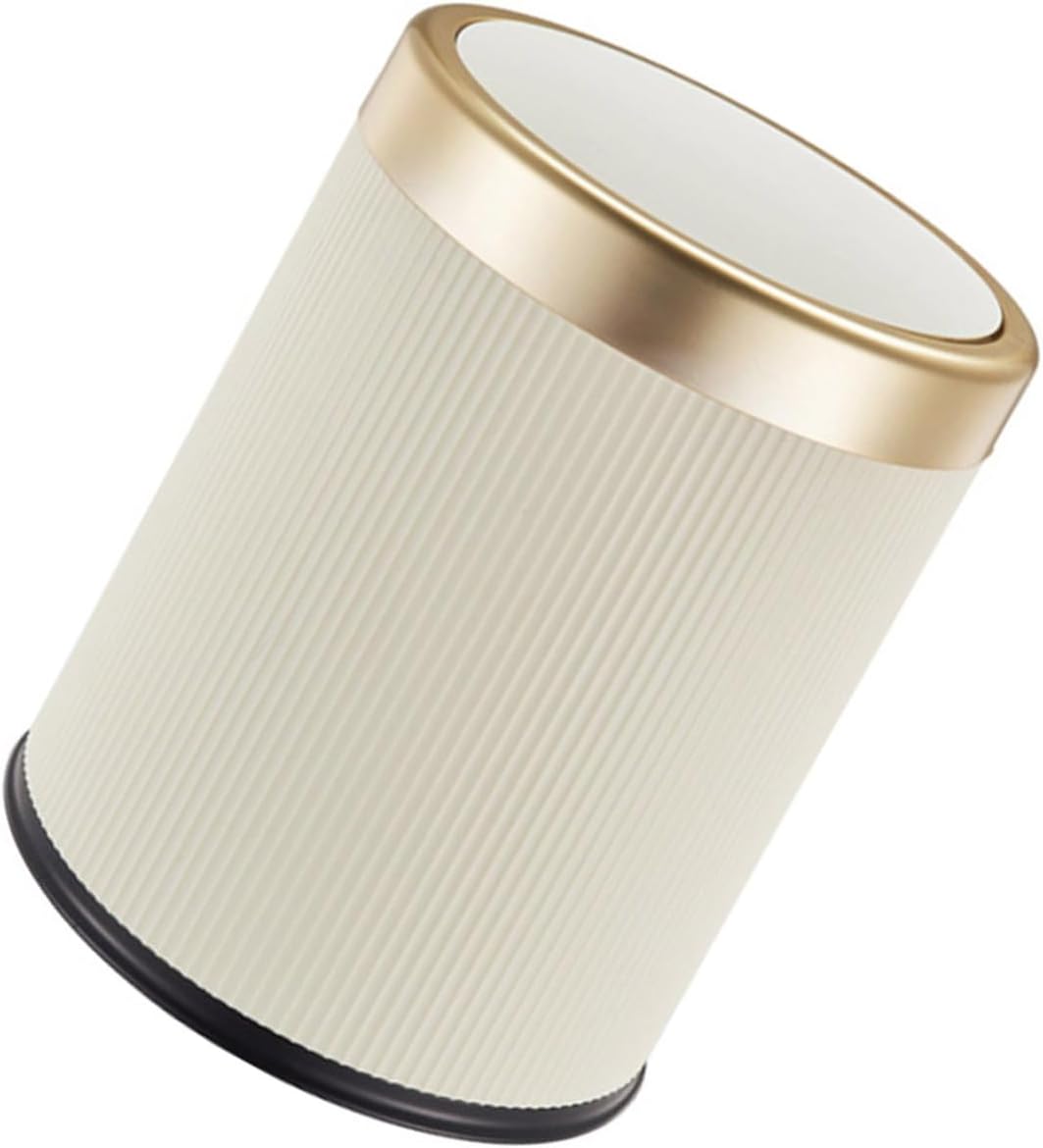Round Waste Basket Press Garbage Can Lid Dust Bin for Home School