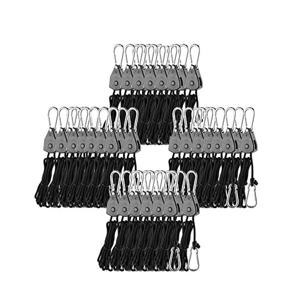 Happybuy Poulie Corde à Cliquet 12 paires, Cintres à Cliquet 1/8 pouce, Cintres de Clip de Corde Légère Cintres… – Image 10