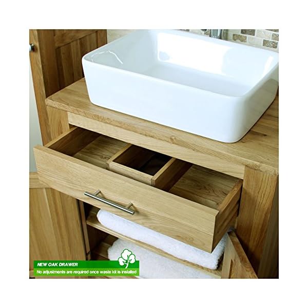 Free Standing Solid Oak Vanity Unit with Choice of Basin. - Image 3