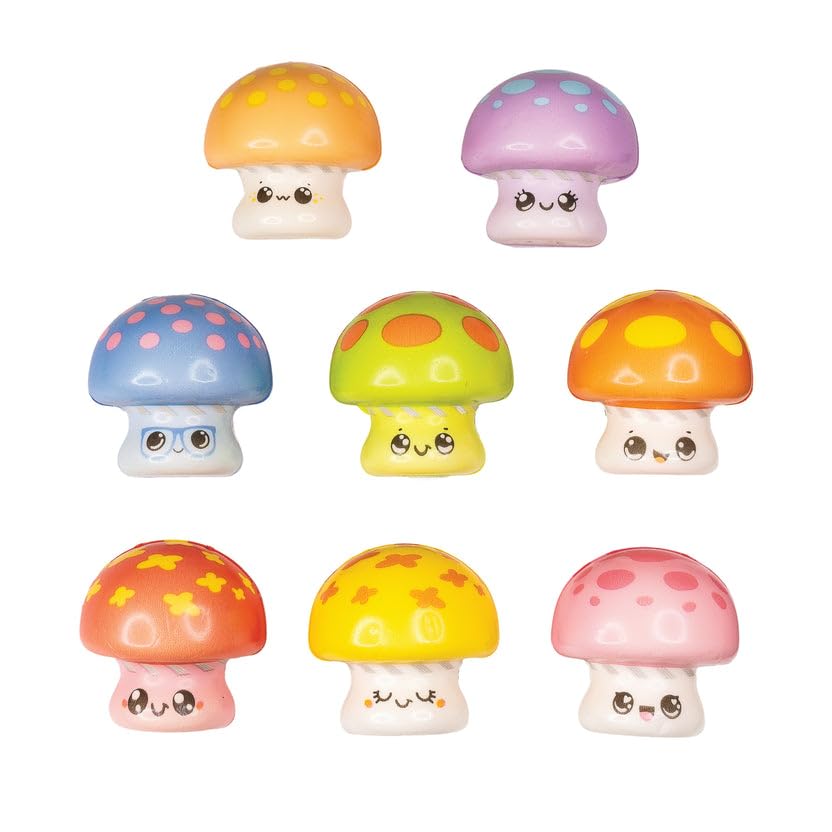 Raymond Geddes Squishy Shrooms Toys - Pack of 24 - Fun and Squeezable Toys for Kids and Classrooms