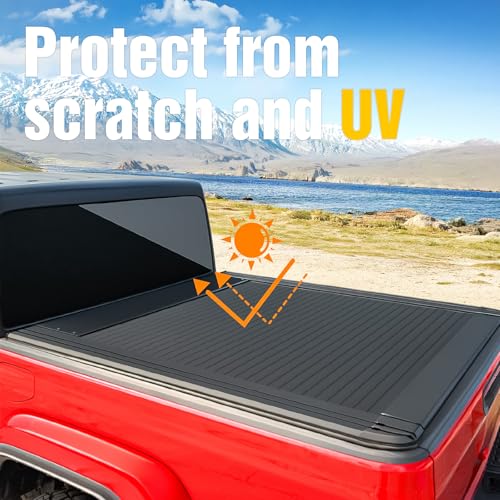 Image of ONINE Low Profile Electric Power Retractable Truck Bed Tonneau Cover Custom fit 2020-2026 Jeep Gladiator JT 5ft Bed(60.3 inch), Aluminum Matte Black Slat, Remote Control, Weatherproof & Secure