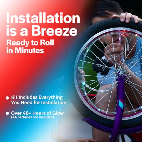 image for Brightz WheelBrightz 2-Pack Bike Wheel Lights (Red, White, Blue) - Per