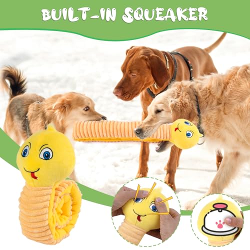 Hundespielzeug Intelligenz, Intelligenzspielzeug für Kleine Medium Hund, Quietschendes Hunde Spielzeug zum Stressabbau, Hundespielzeug Schnupftabak für Puzzle und Nahrungsinstinkttraining (Gelb)
