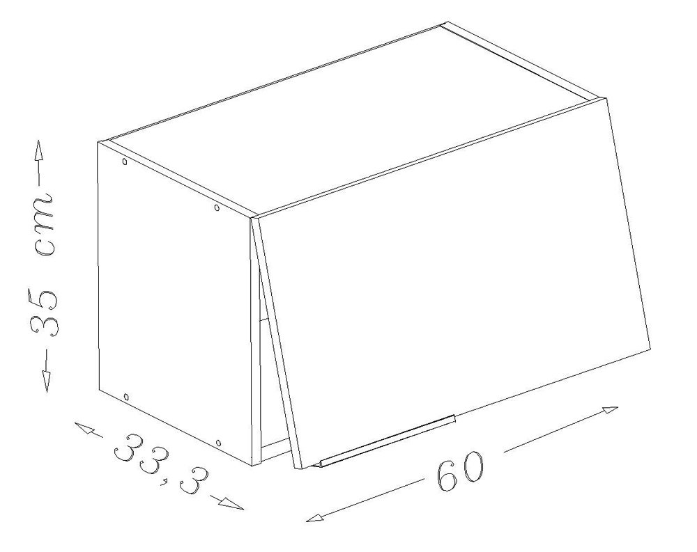Berlioz créations CH6HC Meuble Haut de Cuisine sur-Hotte Frêne 60 x 34 x 35 cm, Fabrication 100% française