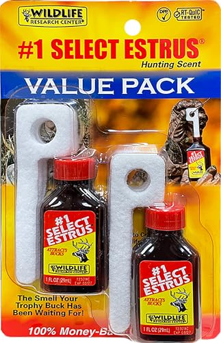 Wildlife Research Center #1 Select Estrus Deer Attractant Lure for Whitetail Deer Hunting, Value Pack