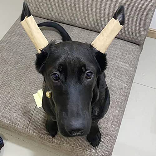 TITA-DONG 1 Paar Hundeohr-Stützpflaster, Hundeohren-Ständer-Aufkleber, Hundeohr-Ständer-Sticker-Up-Stützwerkzeug, Ohrfeste Korrektur-Vertikalhalterung, Dobermann-Ohr-Posting-Set für(10 * 5cm)