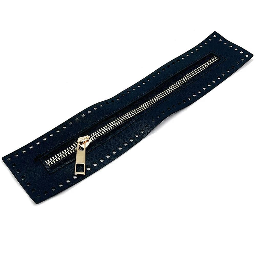 Cerniera in Pelle per Cucito fai da te Sostituibile Utile per Borsa all'uncinetto Hardware Soild Cerniera Accessorio per Cucire Borsa Cerniera in Pelle, Marrone, Taglia unica