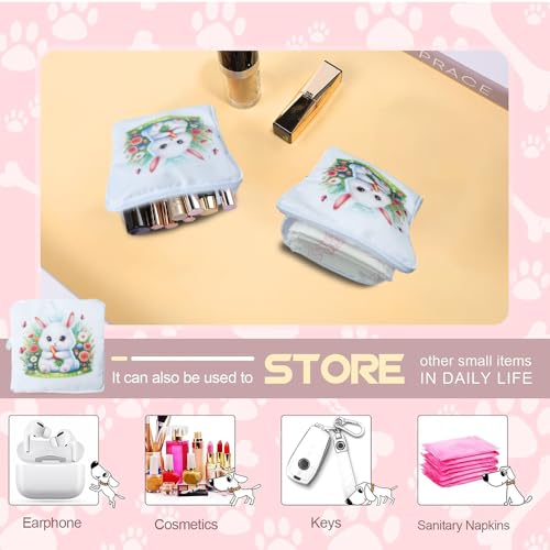 Image of Bunny Period Bags for Teen Girls for School,Wish Sanitary Pad Storage Bag Portable Period Bag for Teen Pads /Sanitary Napkins,Sanitary Napkin Storage Bag First Period Gifts for Girls, Set of 4