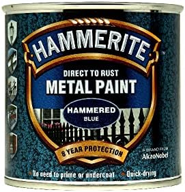 Hammerite Direct to Rust Metal Paint - Hammered Blue Finish 250ML