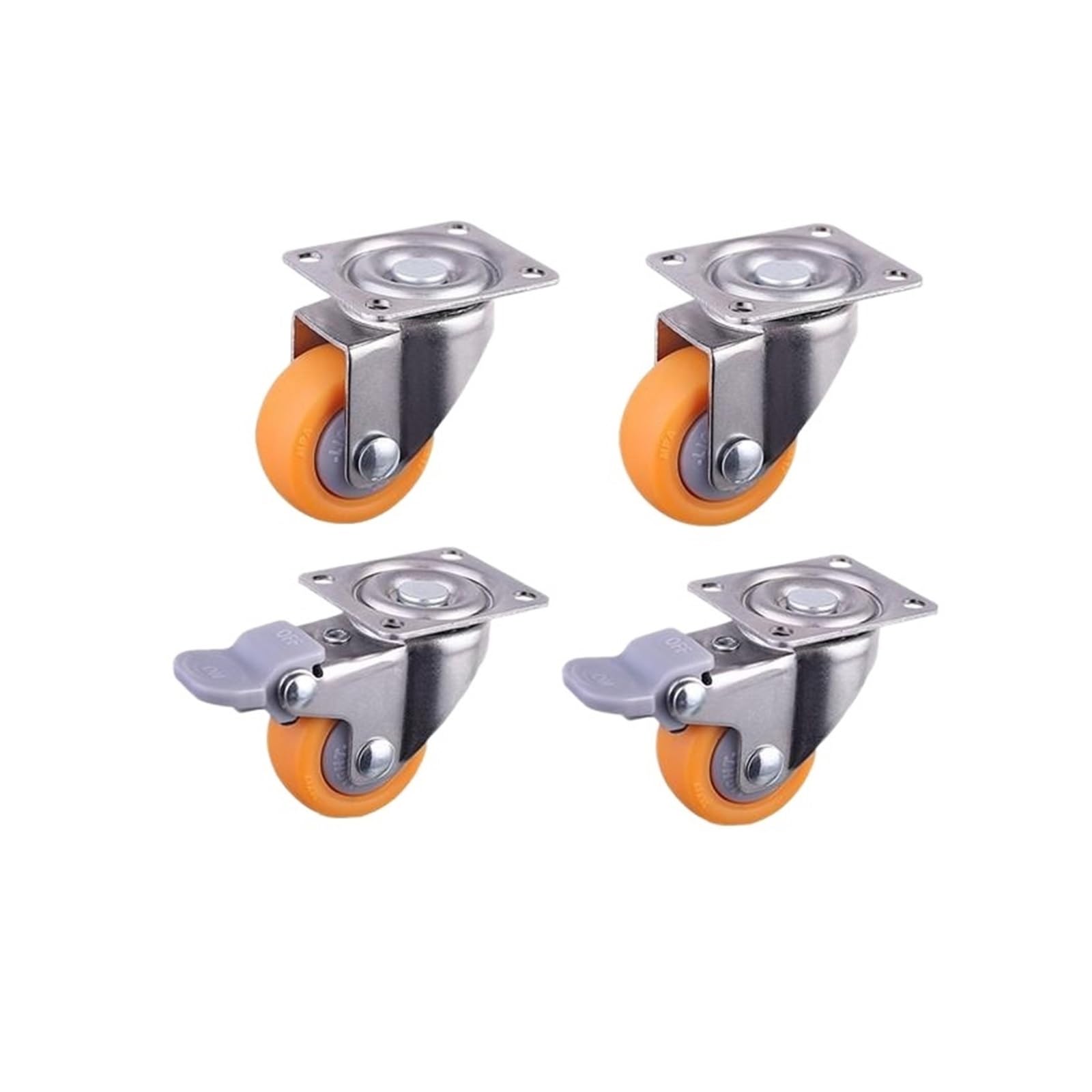 MXXDMOPD 1.5 Inch Screw Casters Orange PP Furniture Wheels Silent Display Cabinet Speaker(H)