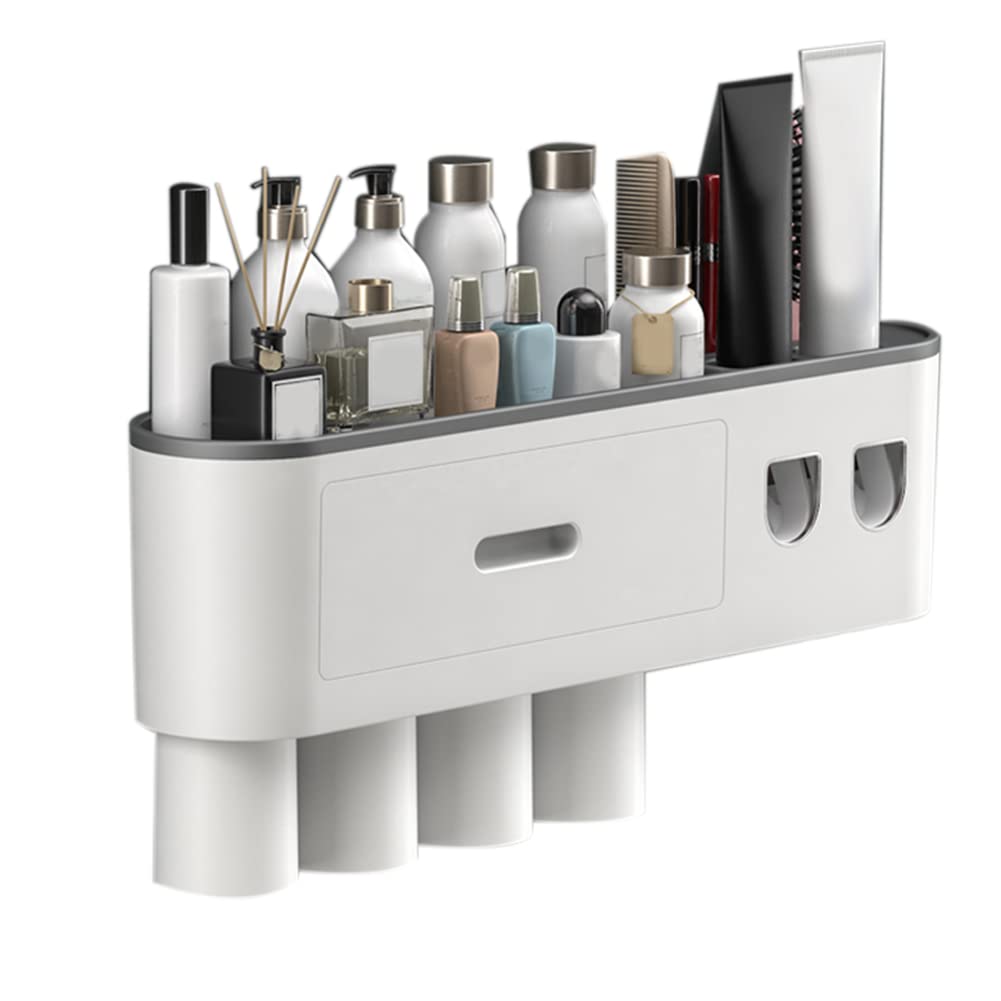 Support de brosse à dents mural anti-moisissure avec double doseur automatique