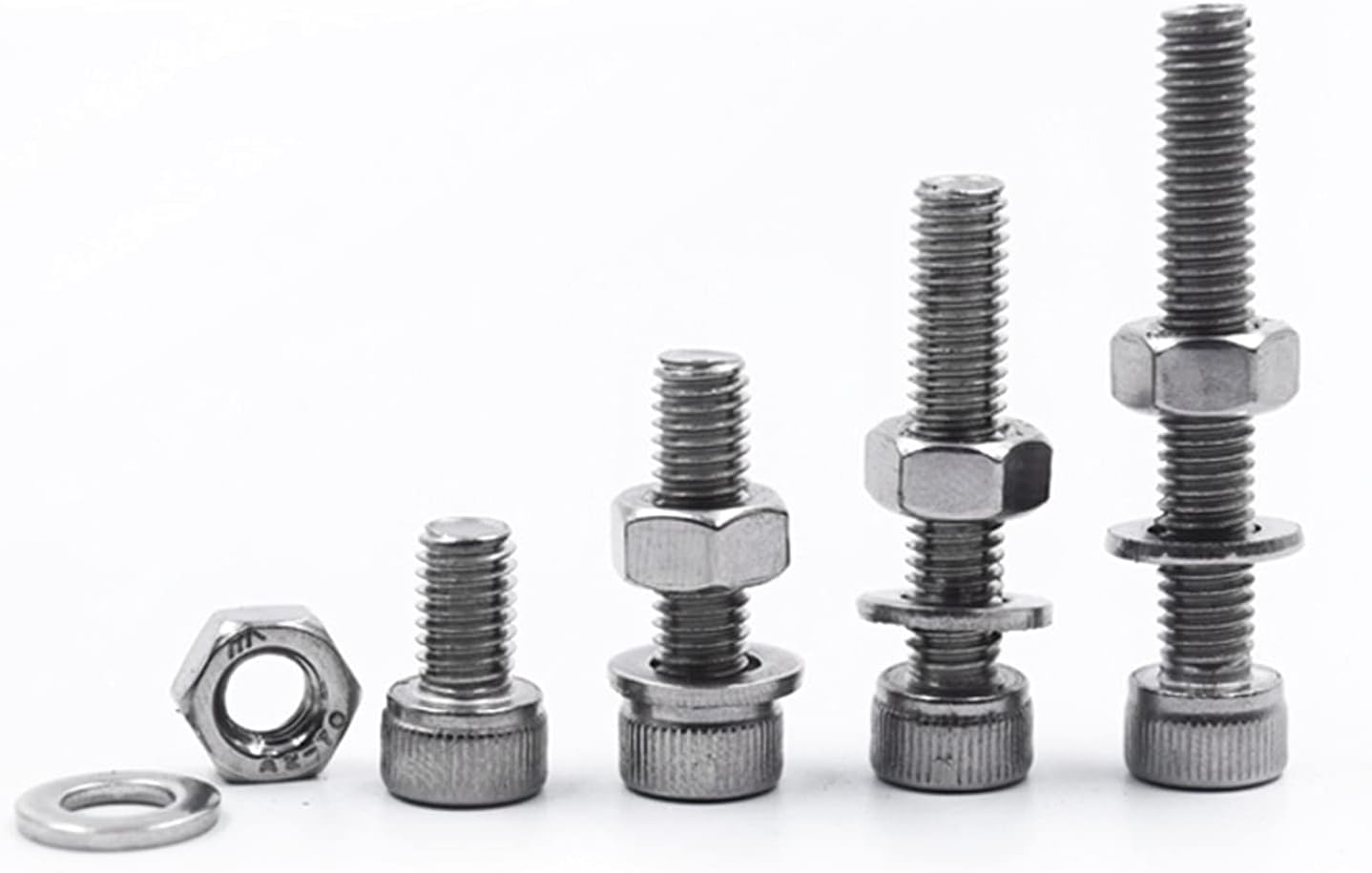 yaoqijie Cup Head Allen Bolt Hex Socket Round Cap Head Screw and Nut Assortment Kit Set M2 M3 M4 304 Stainless Steel Set 1220 Pcs Lasting (Color : 304-912-1220)
