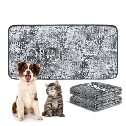 Qeils Washable Pee Pads for Dogs, 2 Pack Reusable Puppy Pads 24"x48" Super Absorbent Leakproof Dog Training Pads, Non-Slip Potty Pads for Gallery, Floor, Couch, Litter Mat Pet Essentials