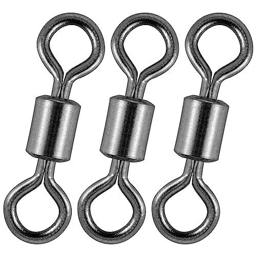 Alwonder 50 Count Fishing Rolling Barrel Swivel RVS Nikkel Zwart Vishaaklijn Connector Vissen Tackle Accessoires