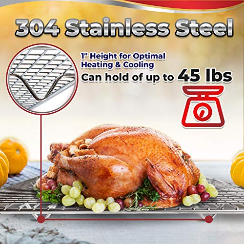 image for KITCHENATICS Baking Pan and Cooling Rack, Half Sheet Aluminum Baking P