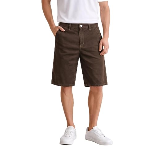 Bermuda Masculina de Sarja 100% Algodão, Modelagem Reta, Estilo Clássico Atemporal