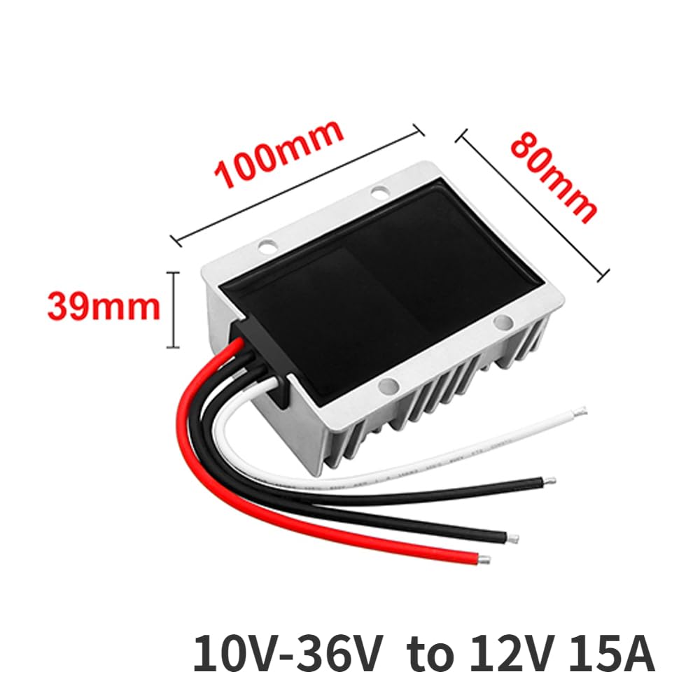 DC 12V to DC 12 Volt 25A 15A 10A 3A 20A 5A Boost Buck Power Converter Automatic Step Up Down Regulator Voltage Stabilize (10V-36V to 12V 15A)