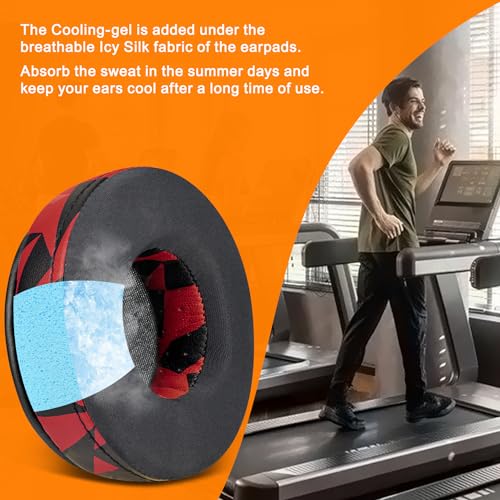 Image of SOULWIT Cooling-Gel Earpads Replacement for Skullcandy Hesh & Hesh 2 Wireless Over-Ear Headphones, Ear Pads Cushions with Noise Isolation Foam - Red Storm