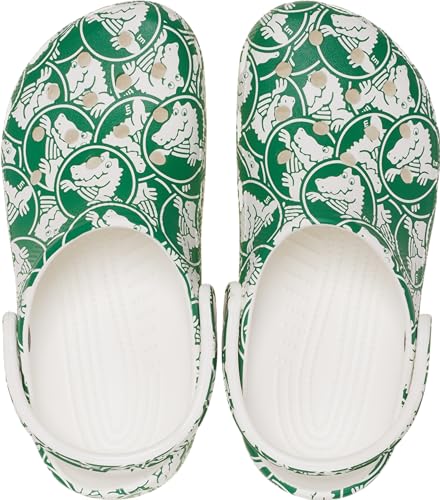 Image of Crocs Unisex Classic Graphic Clog Green Ivory Men's 7, Women's 9 Medium