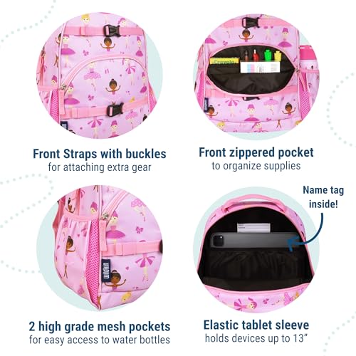 Image of Wildkin Kids Backpack for Boys & Girls, ECO rPET Recycled Lightweight 15 inch Bookbag with Padded Straps - Ideal for Preschool, Kindergarten, School & Travel, Ages 4-6 - Ballerina