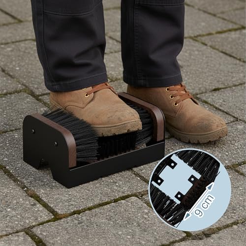 Paillasson extérieur brosses robustes Relaxdays contre la boue incrustée