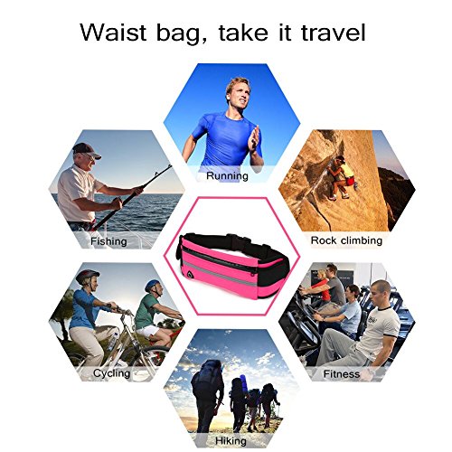 Pochete de corrida com cinto de cintura, resistente à água, pochete esportiva com cinto ajustável pa