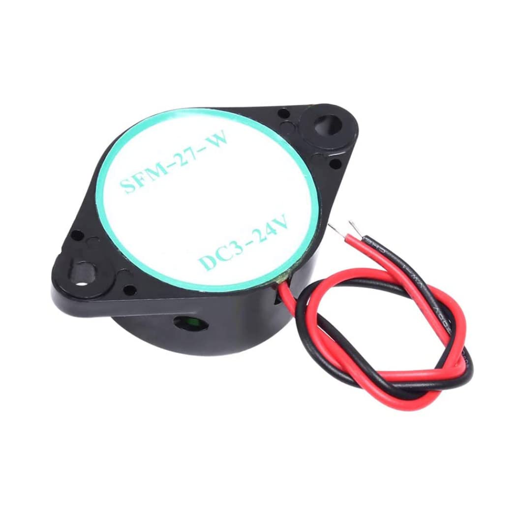 Buzzer piezoele, segnale acustico di cicalino, allarme del cicalino DC 3-24V attivo Brumer acustico Piezo Elettronico Sunitore continuo con filo di piombo, allarme del cicalino, beep elettronico