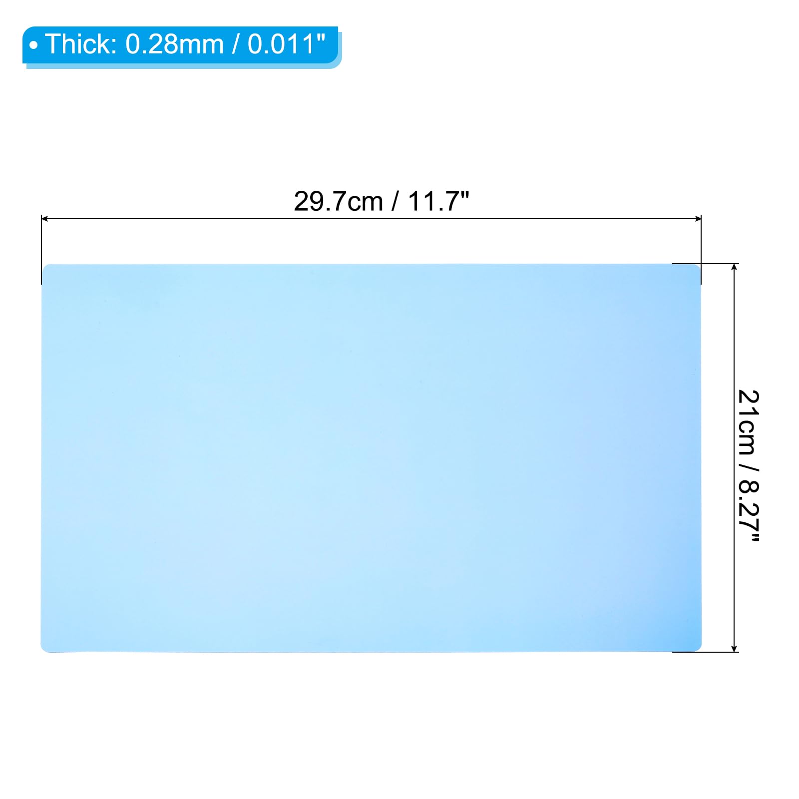 PATIKIL Feuille de Lecture Guidée de Format A4, 6 Filtres de Correction en Gel de Couleur Transparente pour Salle de Classe, Studio Photo, Bleu Ciel