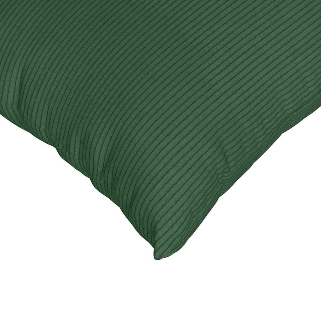 Set di 2 cuscini da divano, 80 x 80 cm, cuscini decorativi in morbido tessuto a coste, con rivestimento sfoderabile e imbottitura in poliestere, per soggiorno, verde scuro