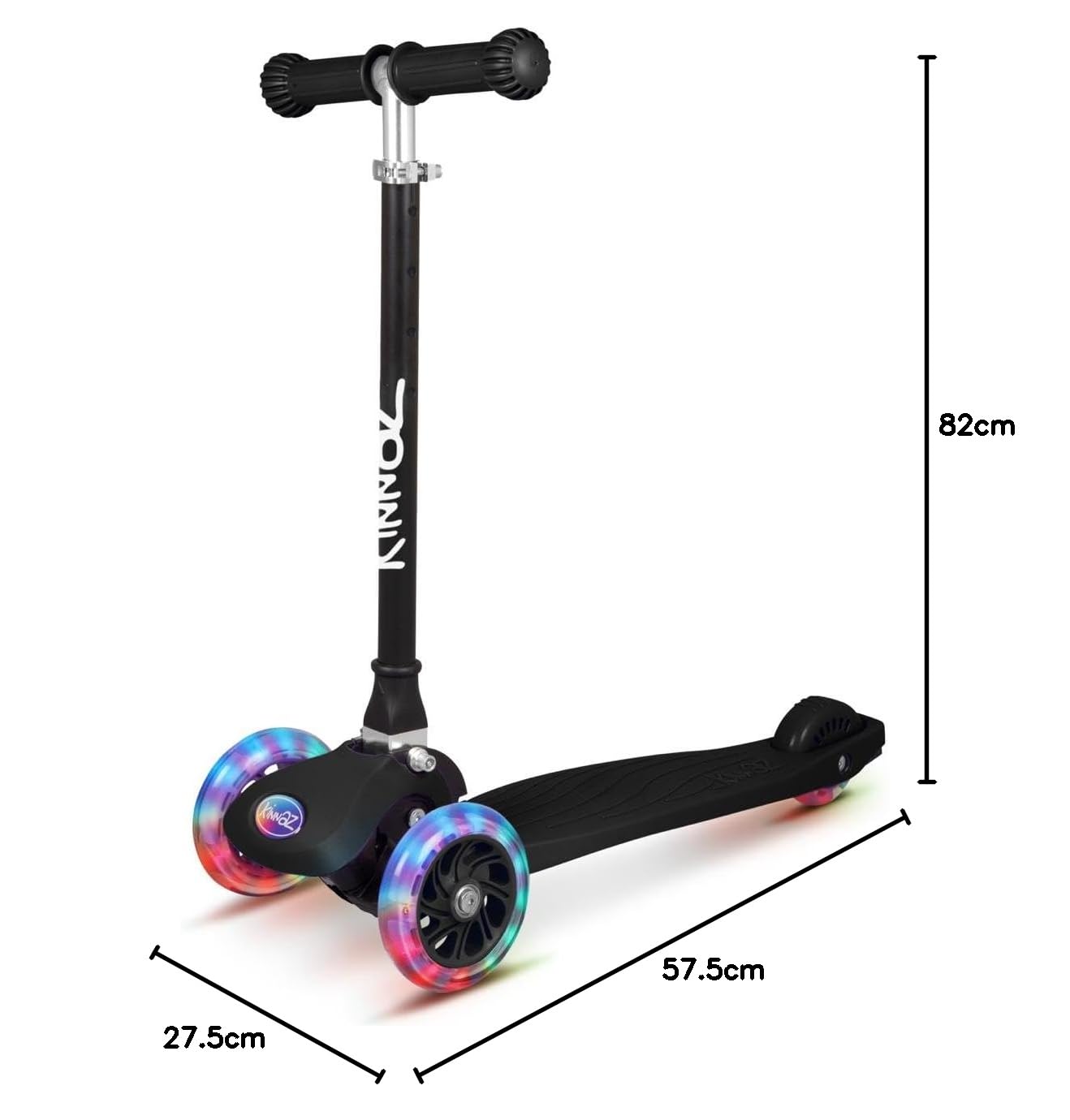Kinderroller kinnaz ONE, LED Räder, Faltbar, Mitwachsend, 2-7 Jahre, Focus Empfehlung, Roller Kinder 2 Jahre, ab 3 Jahre, Tretroller, kein Wegwerfprodukt, über 100000 verkauft, aus Hamburg
