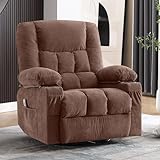 BOSMILLER Massage Swivel Rocker Recliner Chair with Vibration Massage and Heat Ergonomic Lounge Chair for Living Room with Rocking Function and Side Pocket, 2 Cup Holders, USB Charge Port