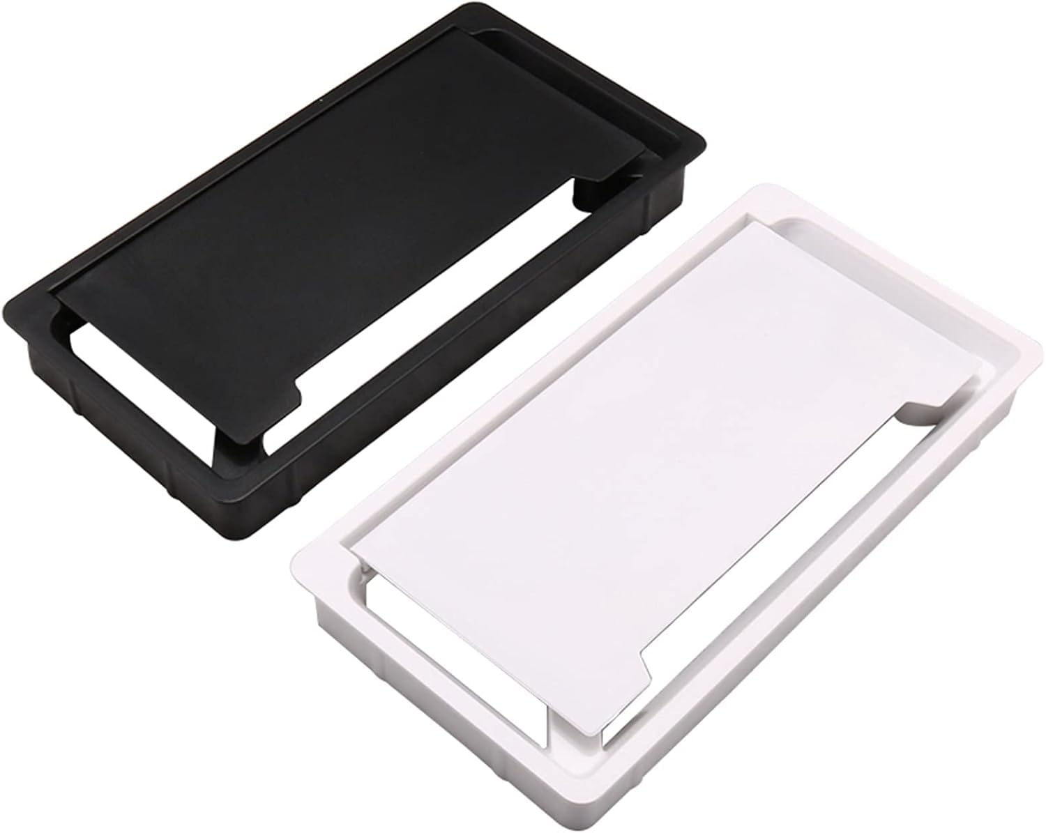 Kabelverschraubungen, ABS Rechteck Tisch Kabel Outlet Computer Schreibtisch Tülle Draht Schutz Organizer Möbel Hardware(White)