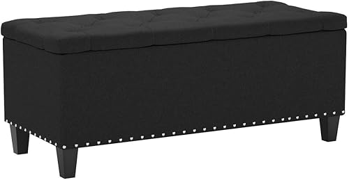 Miniatura 41 de Magshion Banco otomano de almacenamiento de 43 pulgadas, banco de almacenamiento tapizado en el extremo de la cama, reposapiés otomano grande con